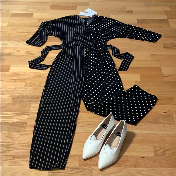 🖤BERSHKA (ZARA) Jumpsuit Polka dot Stripes NWT 📍FIRM📍 - Picture 5 of 16